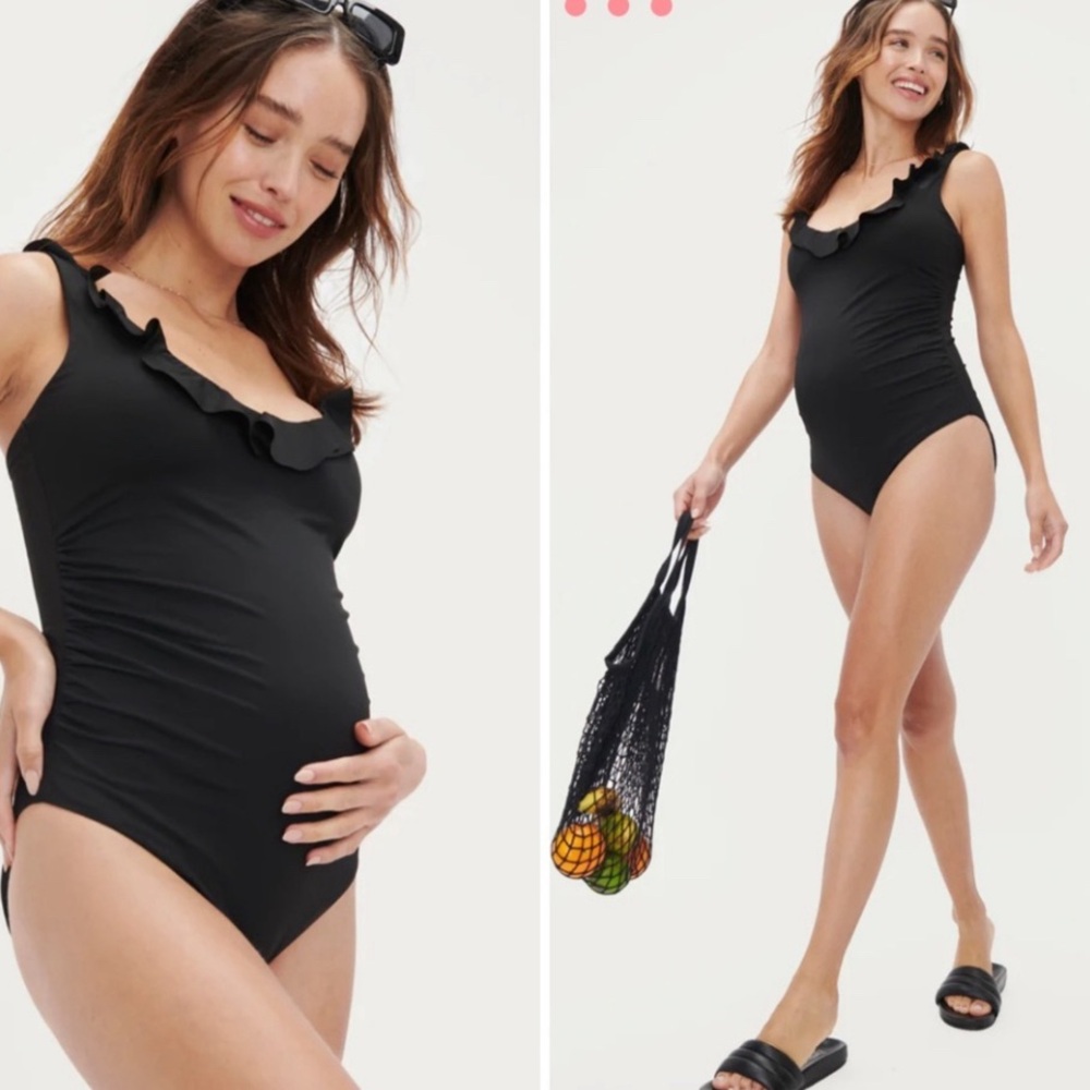 NWT Hatch The Antigua Maillot Black One Piece Maternity  Swimsuit Size Small